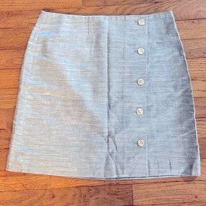 LOFT size 6 light blue with shimmer and button skirt. New with tags